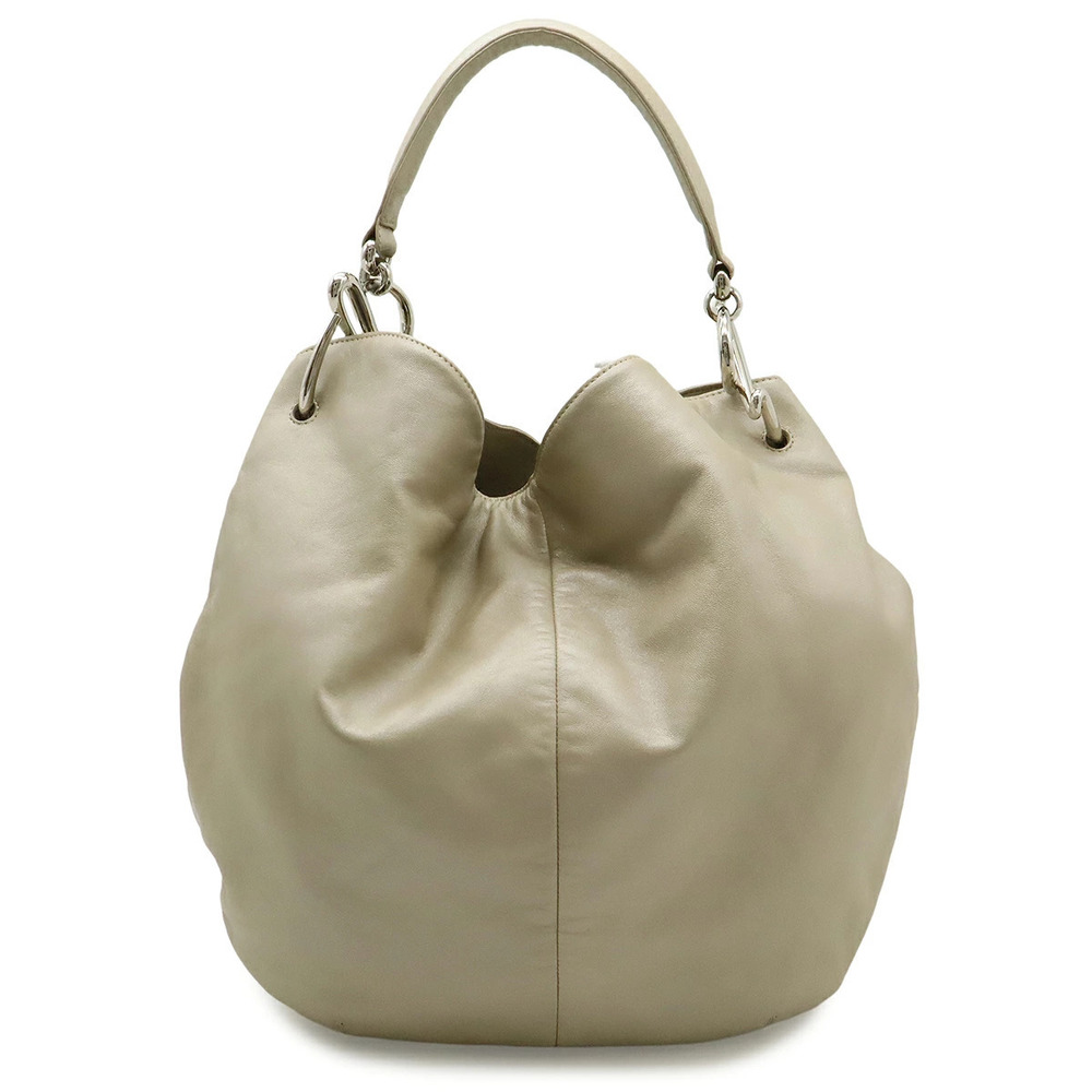 Loewe shoulder bag Hobo tote leather metallic Beige Cream